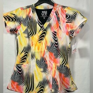 Women’s Uniforms Multicolor Zebra Print Scrubs